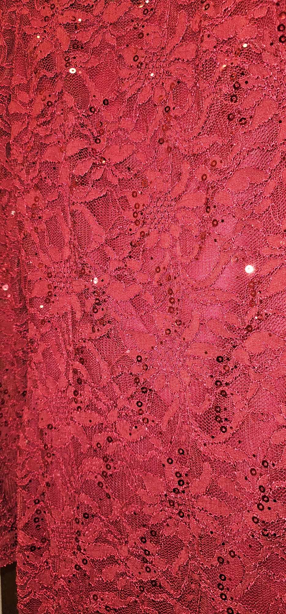 #2037 JS Collections Long Sleeve Red Lace Dress