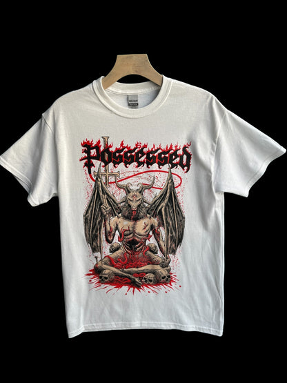 #P007 Baphomet White t-shirt with Dec 2023 Tour